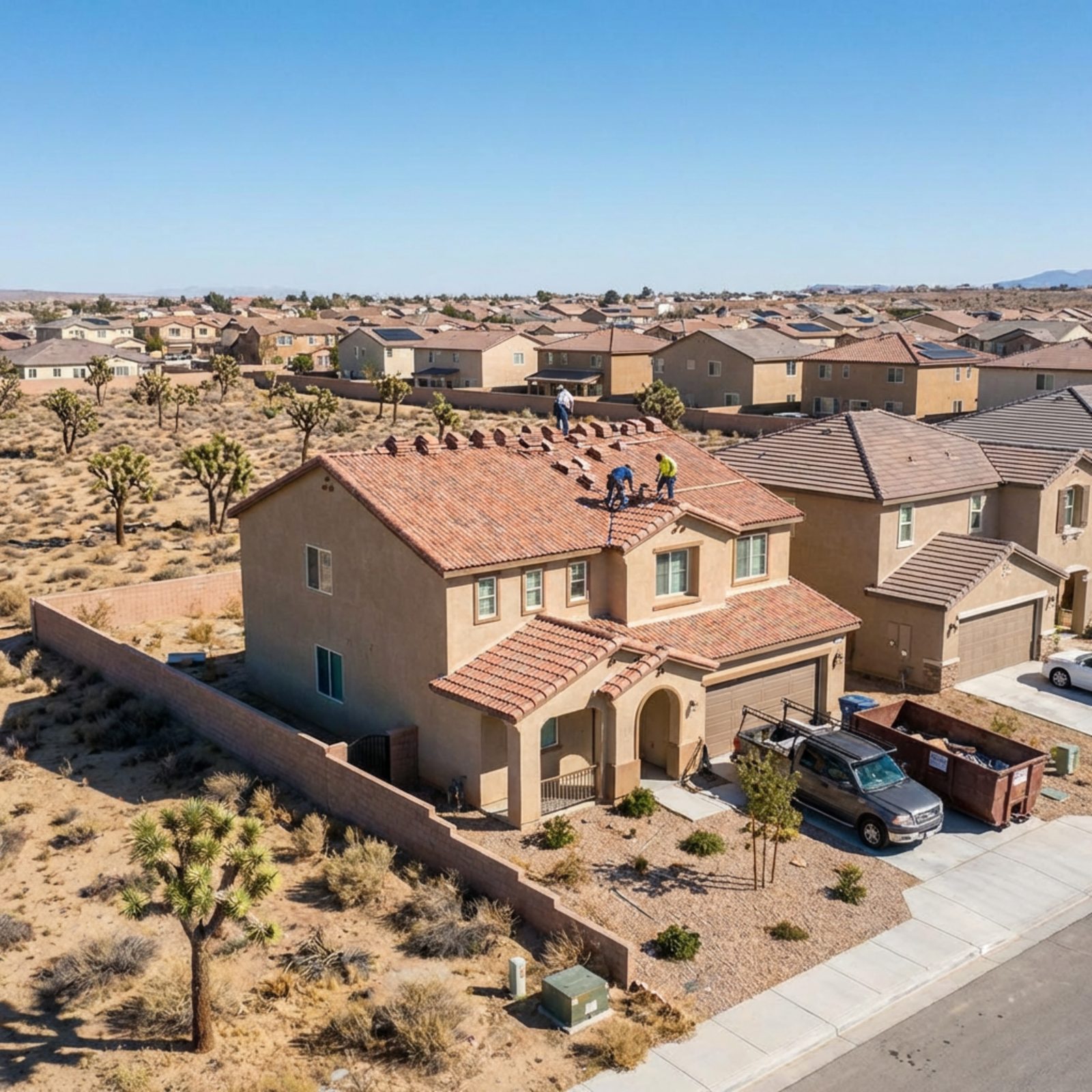 Roof leak repair project on a home in the Lancaster area