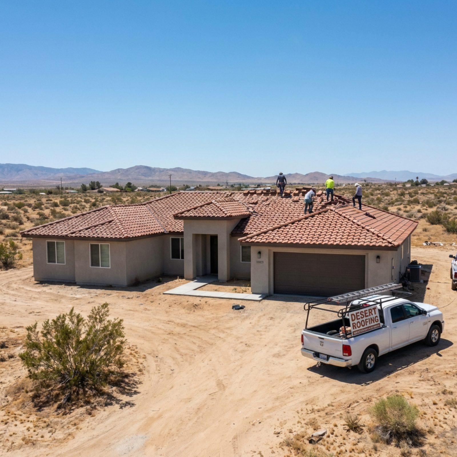 Tile roof repair project in Lancaster, California